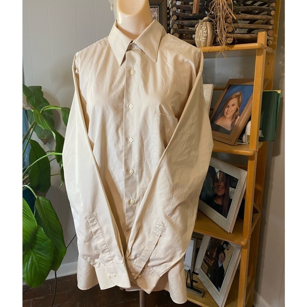 Van Heusen Cream Button-Up Dress Shirt